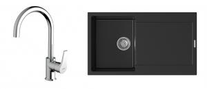 StrongSinks S3 Set Sink Zala 860 860x500mm granite black + tap Rhona chrome