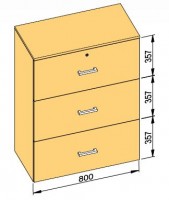 K-BBP File cabinet type R3 for width 762mm/390mm, height 1076mm without damping
