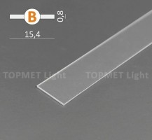 StrongLumio cover strip for LED profiles plug-in transparent 2000mm