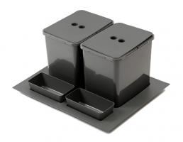 StrongBins sorter 2x16 l for cabinet with drawer, width 600 mm, anthracite