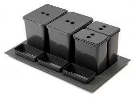 StrongBins sorter 2x16 + 2x8 l for cabinet width 800 - 900 mm, anthracite