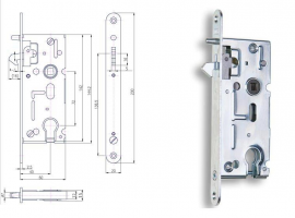 Hobes-K 106A lock for sliding doors 72/60