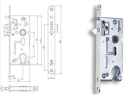 HOBES K 106A lock for sliding doors 72/60 PZ