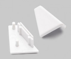 StrongLumio end parts for Corner profile white (pair)