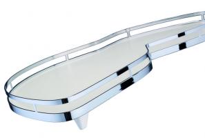 Kes 233049 Lemans Ii, Corner Shelves, Arena Style, 600Mm, Right - White/Chrome