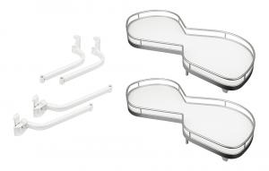 Kes 235010 Lemans Ii, Corner Shelves, Arena Classic, 400Mm, Right - White/Silver