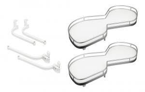 Kes 235015 Lemans Ii, Corner Shelves, Arena Classic, 500Mm, Left - White/Silver