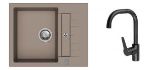 K-StrongSinks S3 Set sink Vardar 615x500mm granite beige + Bater. Garonne black