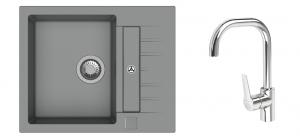 K-StrongSinks S3 Set sink Vardar 615x500mm granite grey + Tap Garonne chrome
