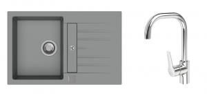 K-StrongSinks S3 Set sink Vardar 780x500mm granite grey + Tap Garonne chrome