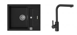 K-StrongSinks S3 Set sink Vardar 615x500mm granite black + Tap Ipoly black