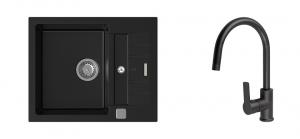 K-StrongSinks S3 Set sink Vardar 615x500mm granite black + Tap Loira black