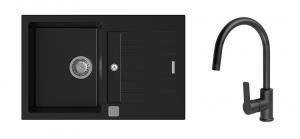 K-StrongSinks S3 Set sink Vardar 780x500mm granite black + Tap Loira black