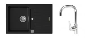 K-StrongSinks S3 Set sink Vardar 780x500mm granite black + Tap Garonne chrome