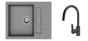 K-StrongSinks S3 Set sink Vardar 615x500mm granite grey + Tap Loira black
