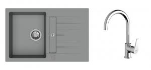 K-StrongSinks S3 Set sink Vardar 780x500mm granite grey + Tap Rhona chrome