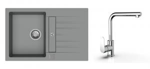 K-StrongSinks S3 Set sink Vardar 780x500mm granite grey + Tap  Stréva chrome