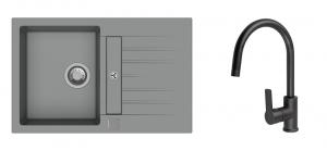 K-StrongSinks S3 Set sink Vardar 780x500mm granite grey + Tap Loira black