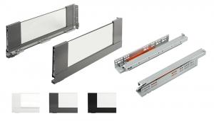 K-StrongMax 16 drawer H185/500mm glass side panel push, grey