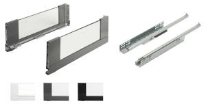 K-StrongMax Uni 18 drawer H185/550mm glass side panel, white