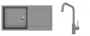 K-StrongSinks S3 Set Sink Zala 1000x500mm granite grey + Tap Arda grey