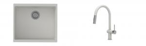 K-StrongSinks S3 Set Sink Hron 530x460mm granite white + Tap Neris white