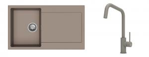 K-StrongSinks S3 Set Sink Zala 860x500mm granite beige + Tap Arda beige