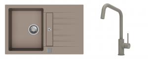K-StrongSinks S3 Set Sink Vardar 780x500mm granite beige + Tap Arda beige