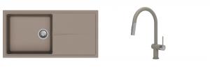 K-StrongSinks S3 Set Sink Labe 1000x500mm granite beige + Tap Neris beige