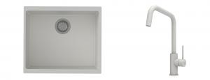K-StrongSinks S3 Set Sink Hron 530x460mm granite white + Tap Arda white