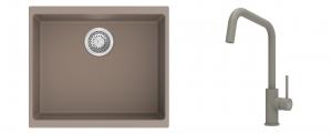K-StrongSinks S3 Set Sink Hron 530x460mm granite beige + Tap Arda beige