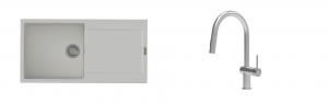 K-StrongSinks S3 Set Sink Zala 1000x500mm granite white + Tap Neris inox