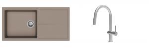 K-StrongSinks S3 Set Sink Labe 1000x500mm granite beige + Tap Neris inox