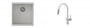 K-StrongSinks S3 Set Sink Hron 430x460mm granite white + Tap Neris white
