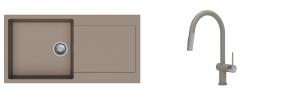 K-StrongSinks S3 Set Sink Zala 1000x500mm granite beige + Tap Neris beige