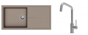 K-StrongSinks S3 Set Sink Labe 1000x500mm granite beige + Tap Arda inox