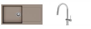 K-StrongSinks S3 Set Sink Zala 1000x500mm granite beige + Tap Neris inox