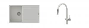 K-StrongSinks S3 Set Sink Zala 860x500mm granite white + Tap Neris white