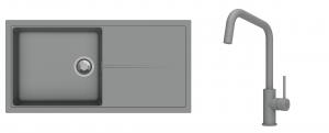 K-StrongSinks S3 Set Sink Labe 1000x500mm granite grey + Tap Arda grey