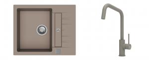 K-StrongSinks S3 Set Sink Vardar 615x500mm granite beige + Tap Arda beige