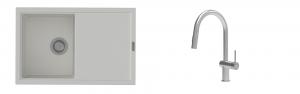 K-StrongSinks S3 Set Sink Labe 780x500mm granite white + Tap Neris inox