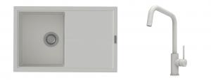 K-StrongSinks S3 Set Sink Labe 780x500mm granite white + Tap Arda white