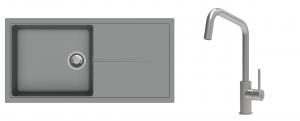 K-StrongSinks S3 Set Sink Labe 1000x500mm granite grey + Tap Arda inox