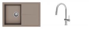 K-StrongSinks S3 Set Sink Labe 780x500mm granite beige + Tap Neris inox