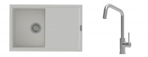K-StrongSinks S3 Set Sink Labe 780x500mm granite white + Tap Arda inox