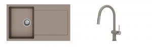 K-StrongSinks S3 Set Sink Zala 860x500mm granite beige + Tap Neris beige