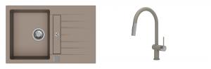 K-StrongSinks S3 Set Sink Vardar 780x500mm granite beige + Tap Neris beige