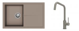 K-StrongSinks S3 Set Sink Labe 780x500mm granite beige + Tap Arda beige