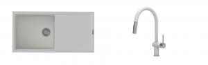 K-StrongSinks S3 Set Sink Labe 1000x500mm granite white + Tap Neris white