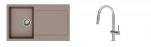 K-StrongSinks S3 Set Sink Zala 860x500mm granite beige + Tap Neris inox